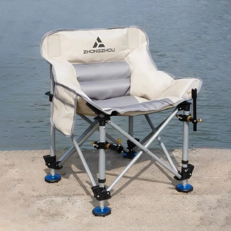 Outdoor Collapsible Fishing Chair Outdoor Beach Portable Durable Thickened Folding Chair Travel Relaxing Camping Supplies