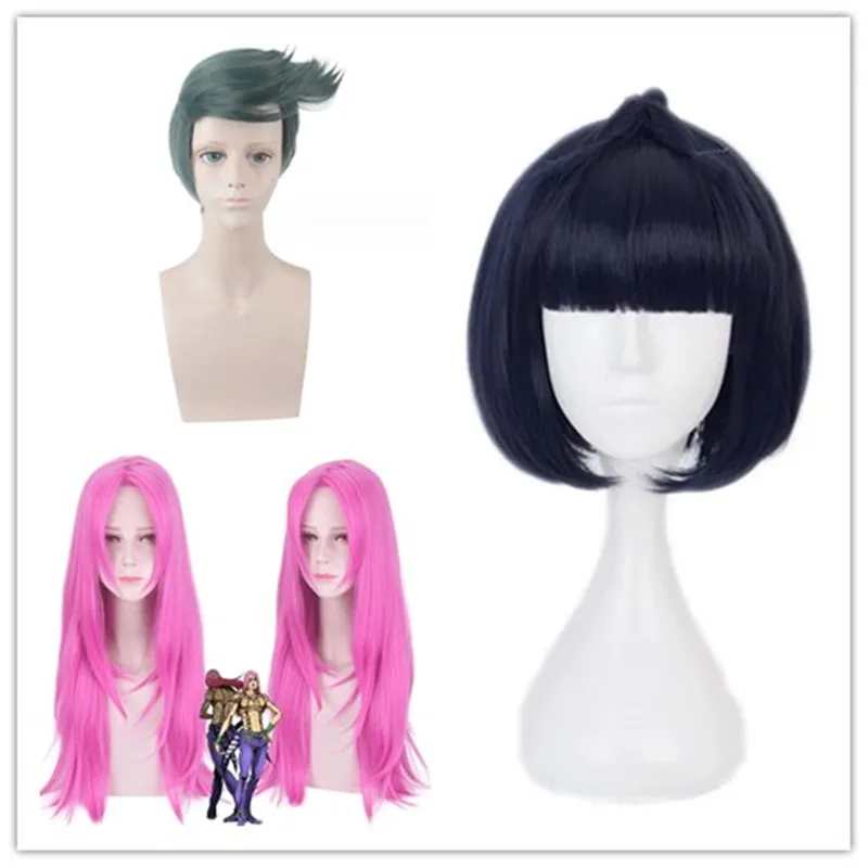 1:1 Fantastic adventures of Jojo Cosplay wig Bruno Bucciarati Rohan Kishibe Pannacotta Fugo Narancia Ghirga  Hair Cosplay Wig