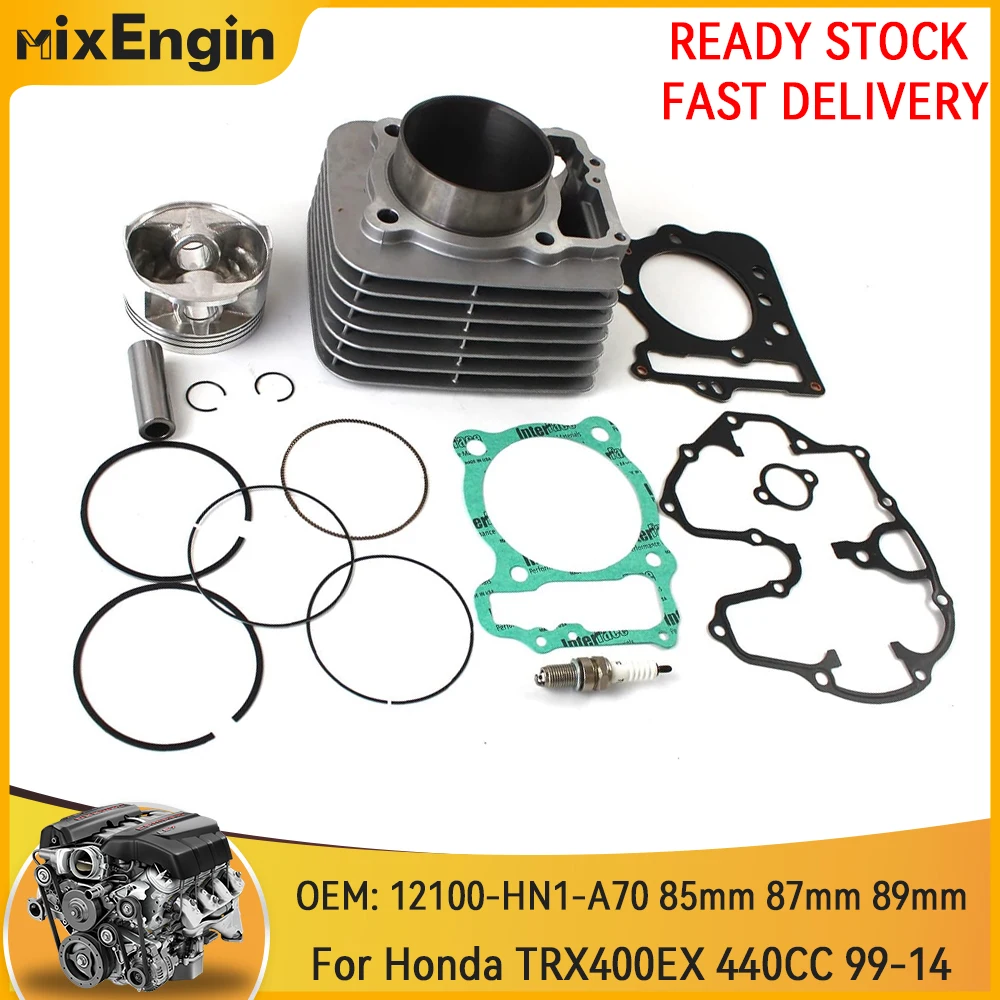 

Mmotorcycle Cylinder Piston Gasket Rebuild Overhaul Kit For Honda Sportrax 400 TRX400EX TRX400X XR400R 440CC ATV 12100-HN1-A70