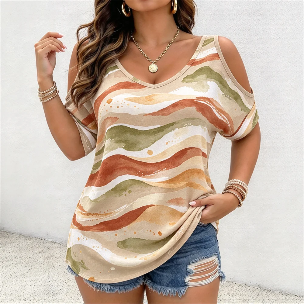 Summer Women's Off Shoulder T-shirt Cotton New Women's T-shirt Comfortable Women T-Shirts Off Shoulder T-shirts Women's Clothing