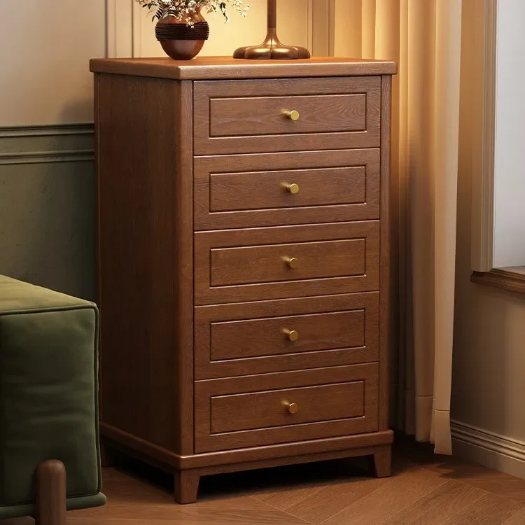 Solid wood home anti-theft hidden small locker fingerprint password safe