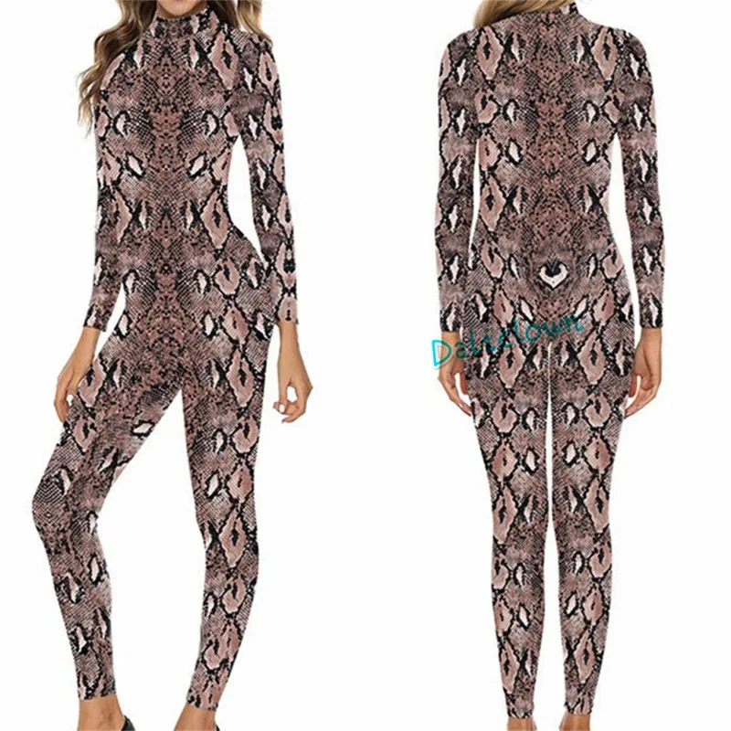 الأخضر الأفعى طباعة ثوب بودي كون مثير المرأة رومبير ارتداءها للحزب اللياقة البدنية الزي تأثيري حلي الإناث قطعة واحدة البدلة