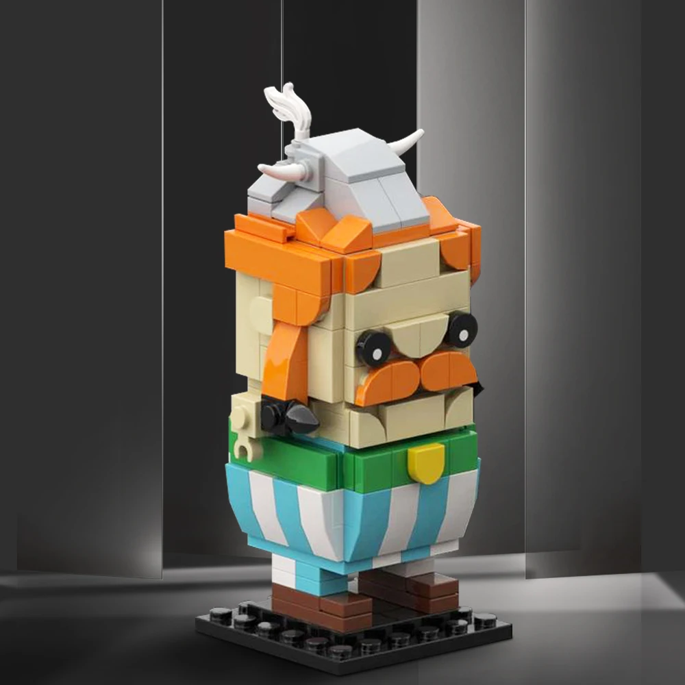 Gobricks moc clássico anime obelixs brickheadzs blocos de construção asterixs e obelixs personagem cômico figuras ação tijolos brinquedo