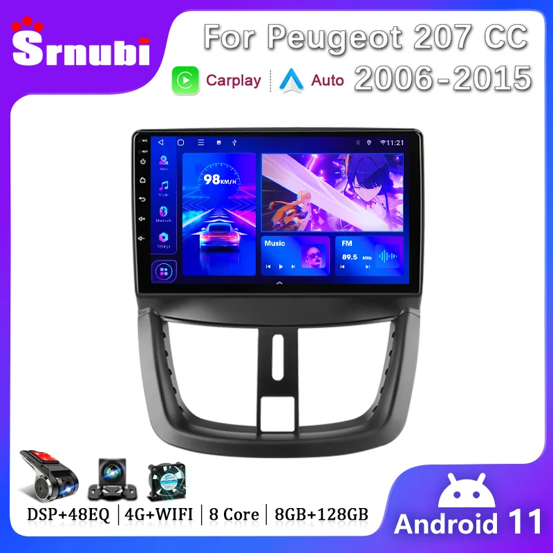 

Android Wireless Carplay Car Radio Multimedia Video Player For Peugeot 207 CC 206+ 2006 2007 2008 2009 2010-2015 2Din Stereo DVD