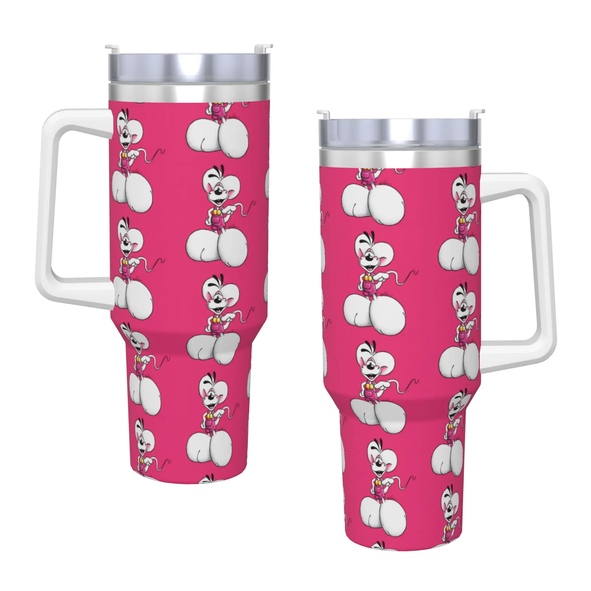Comic Cartoons Diddl  Stainless Steel Tumbler  Driving Car Mugs 40oz Thermal Cups Leakproof Hot Drinks Milk Tea Water Bottle