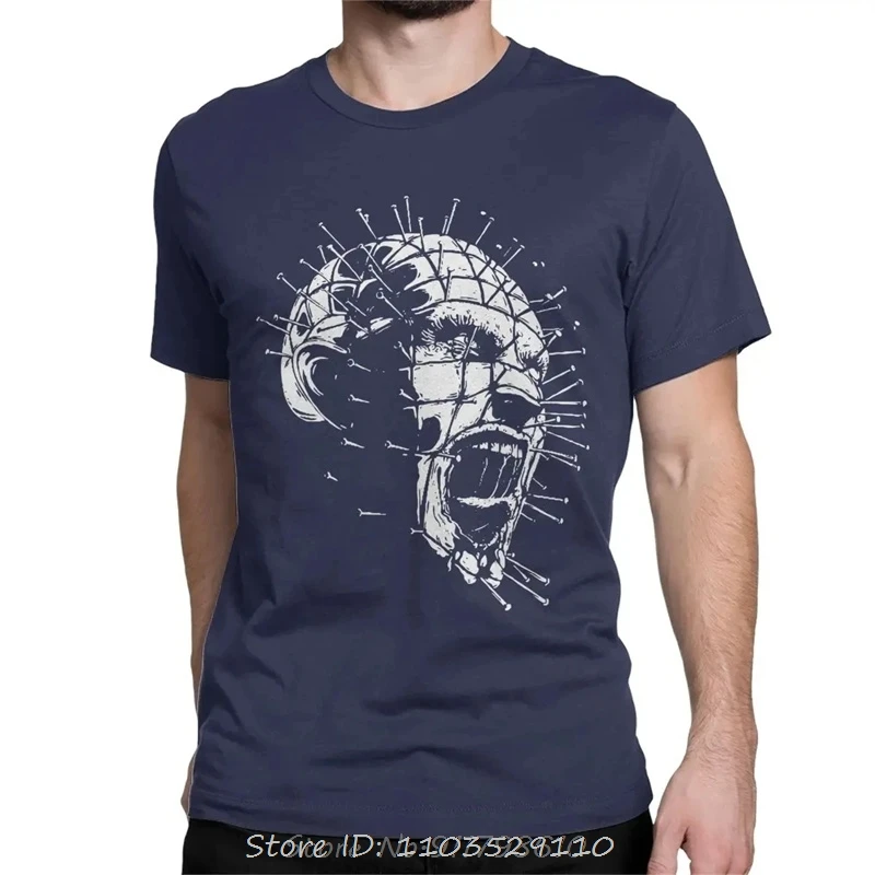 Hellraiser Pinhead Horror Humor Cotton Tees Short Sleeve T-Shirt O-Neck Tops Gift Graphic Men Clothing Fitness Streetwear tshirt