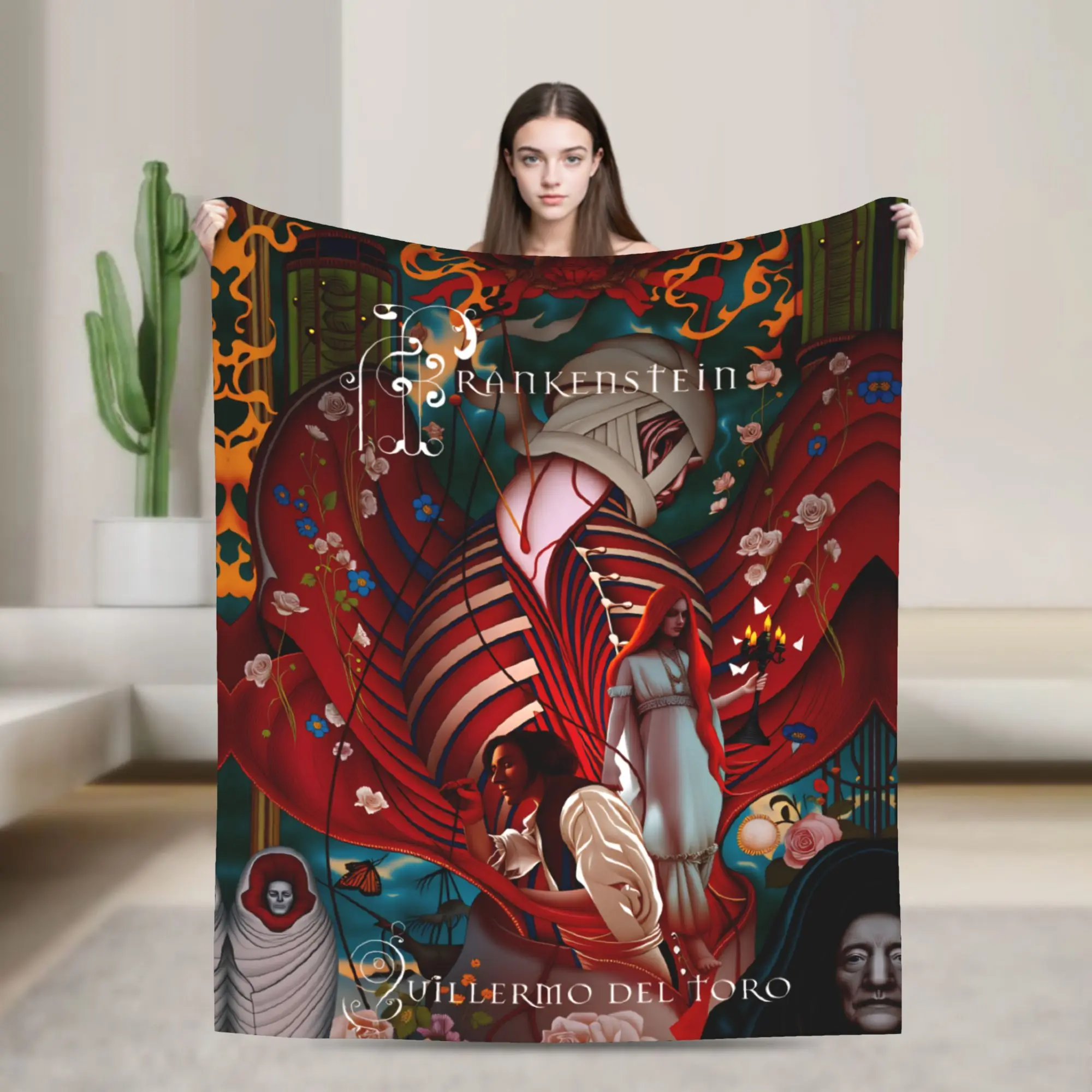 فيلم فرانكنشتاين الوحش الملصقات الفانيلا بطانية دافئة لينة رمي بطانية للخارجية نزهة الجدة المفرش أريكة غطاء سرير #1