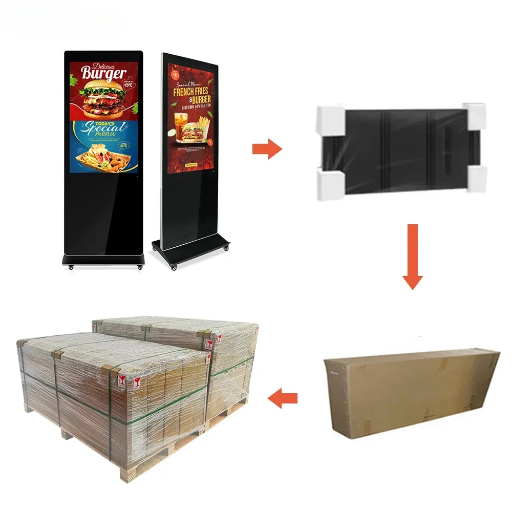 

43 Inch Floor Standing Digital Signage And Display Totem LCD Touch Screen Indoor Advertising Display Player Equipment