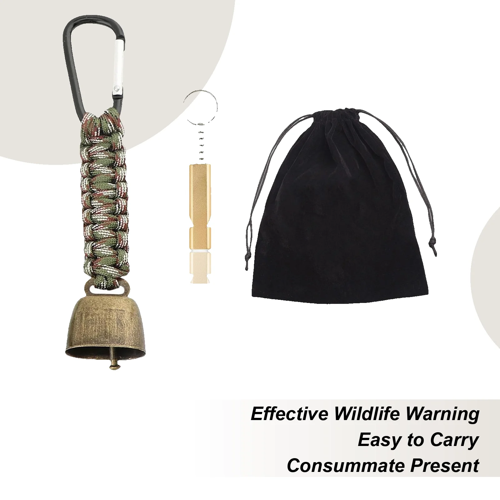 

Bear Bells for Hiking Safety Gear Whistle Camping Bell for Wildlife Alert Backpacking Camping Walking Biking Climbing