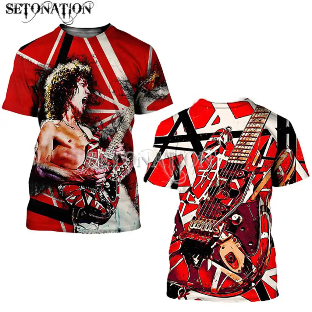 Eddie Van Halen customize men women fashion cool 3D print t-shirts Harajuku style tshirt streetwear summer tops