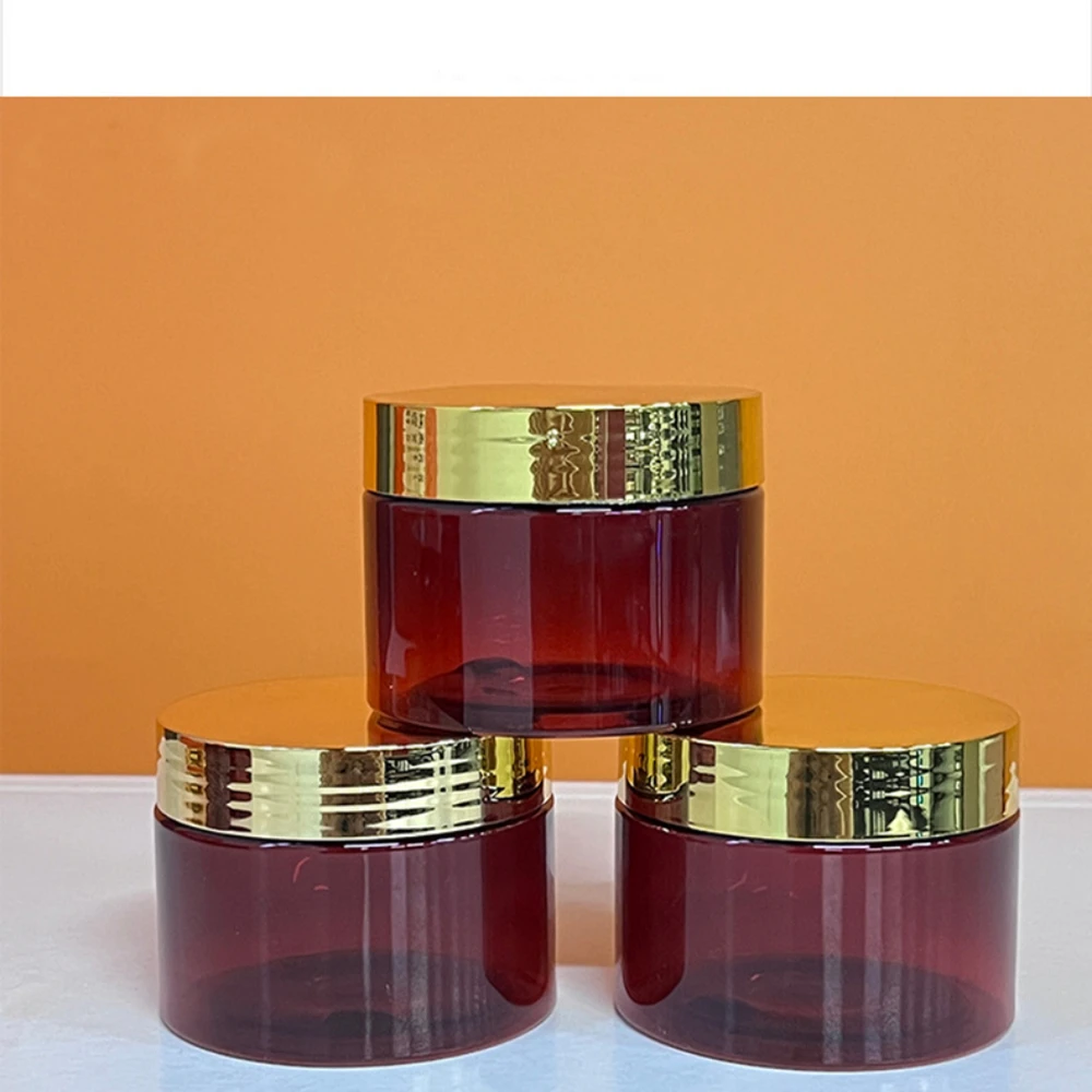 20 unids/lote 50ml-250ml PET ámbar crema facial cosmética botellas rellenables bálsamo labial muestra loción Gel contenedor vacío tarro de maquillaje