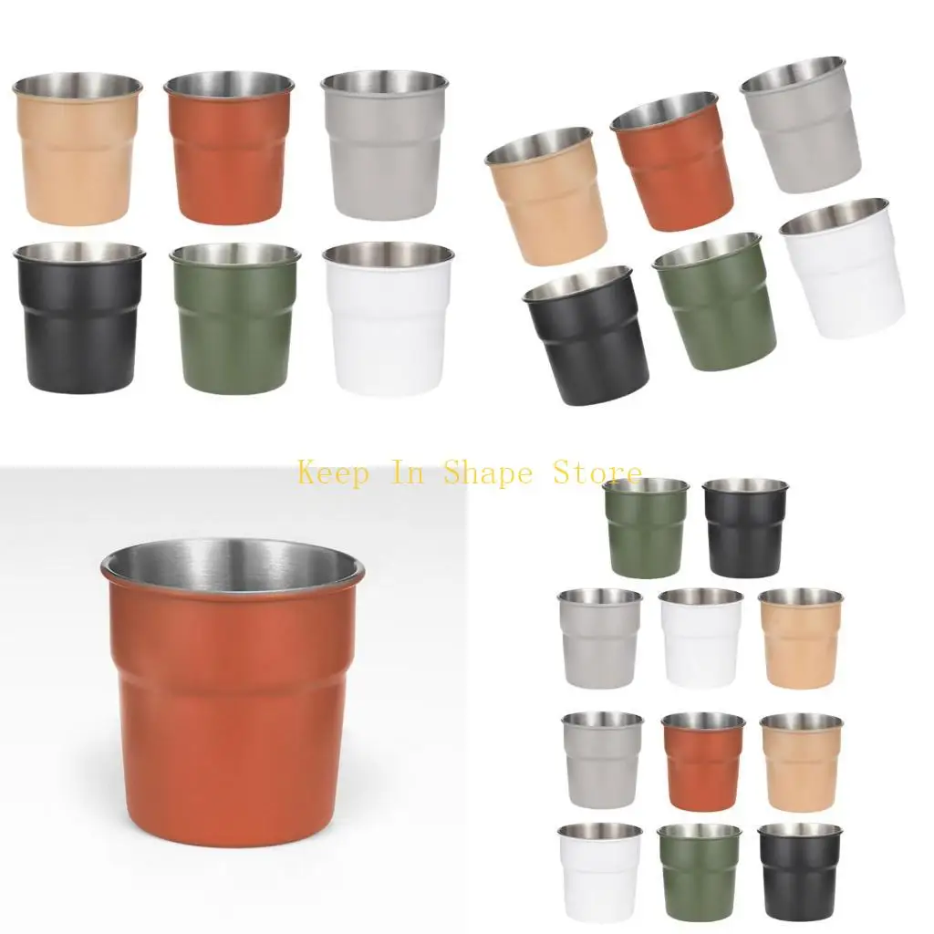 

U1JC 5/6 шт., чашка для питья из нержавеющей стали, чашка для питья на открытом воздухе, для путешествий, кофе, кружки для чашка