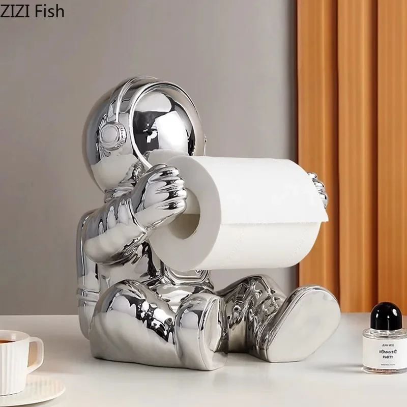 

Astronaut Shaped Tissue Box Creative Roll Paper Towel Case Coffee Table Desktop Napkin Holder Tissue Boxes Modern Home Decor