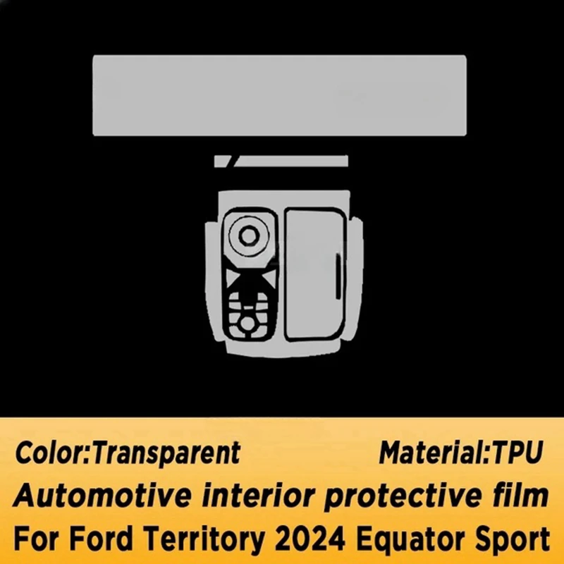 Car Center Console Transparent TPU Protective Film Anti-scratch Repair Film Accessories For Ford TERRITORY 2024 Equator Sport