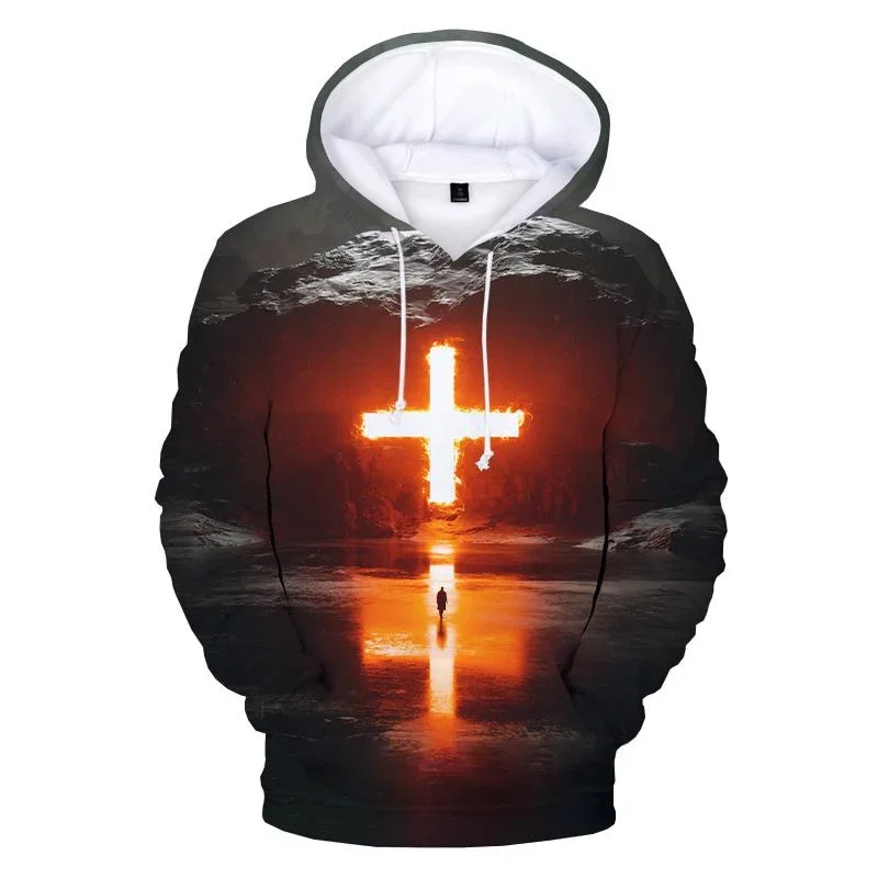 Christian Jesus Men's Hoodie 3D Printed Spring And Autumn Hoodie Casual Long Sleeve Street Sweatshirt Four Seasons Men's Hoodie