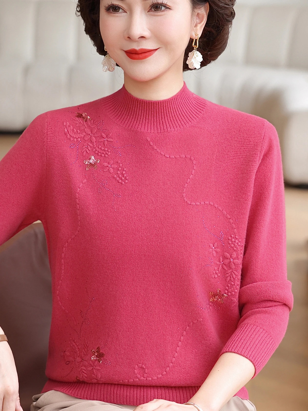 

Sli f вязаный свитер с высоким воротником, женский шерстяной модный осенне-зимний теплый базовый слой, топ свободного покроя