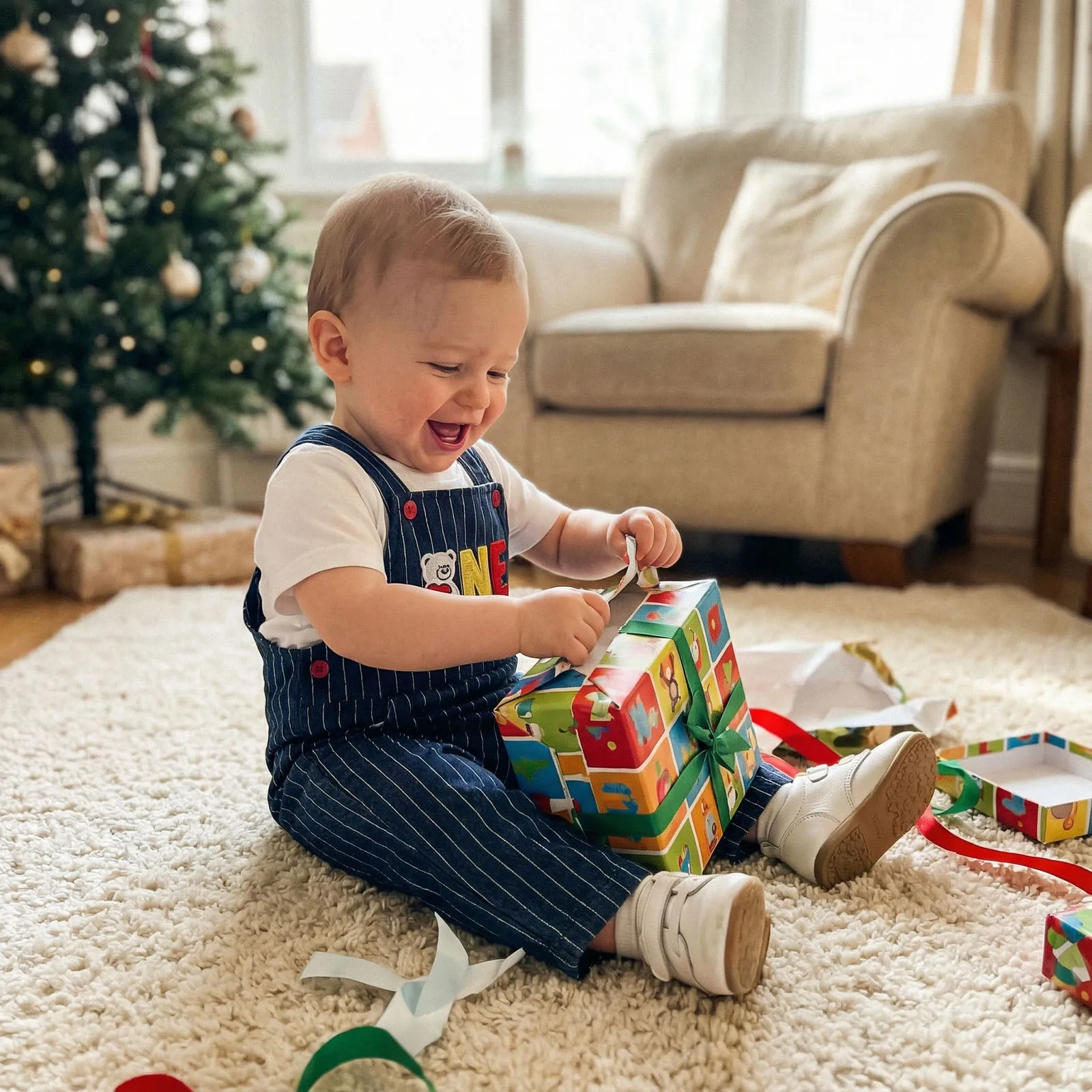 Baby Boy Birthday Striped Overalls Bear Letter Embroidered Square Neck Sleeveless Jumpsuit Pants Casual Spring Clothes