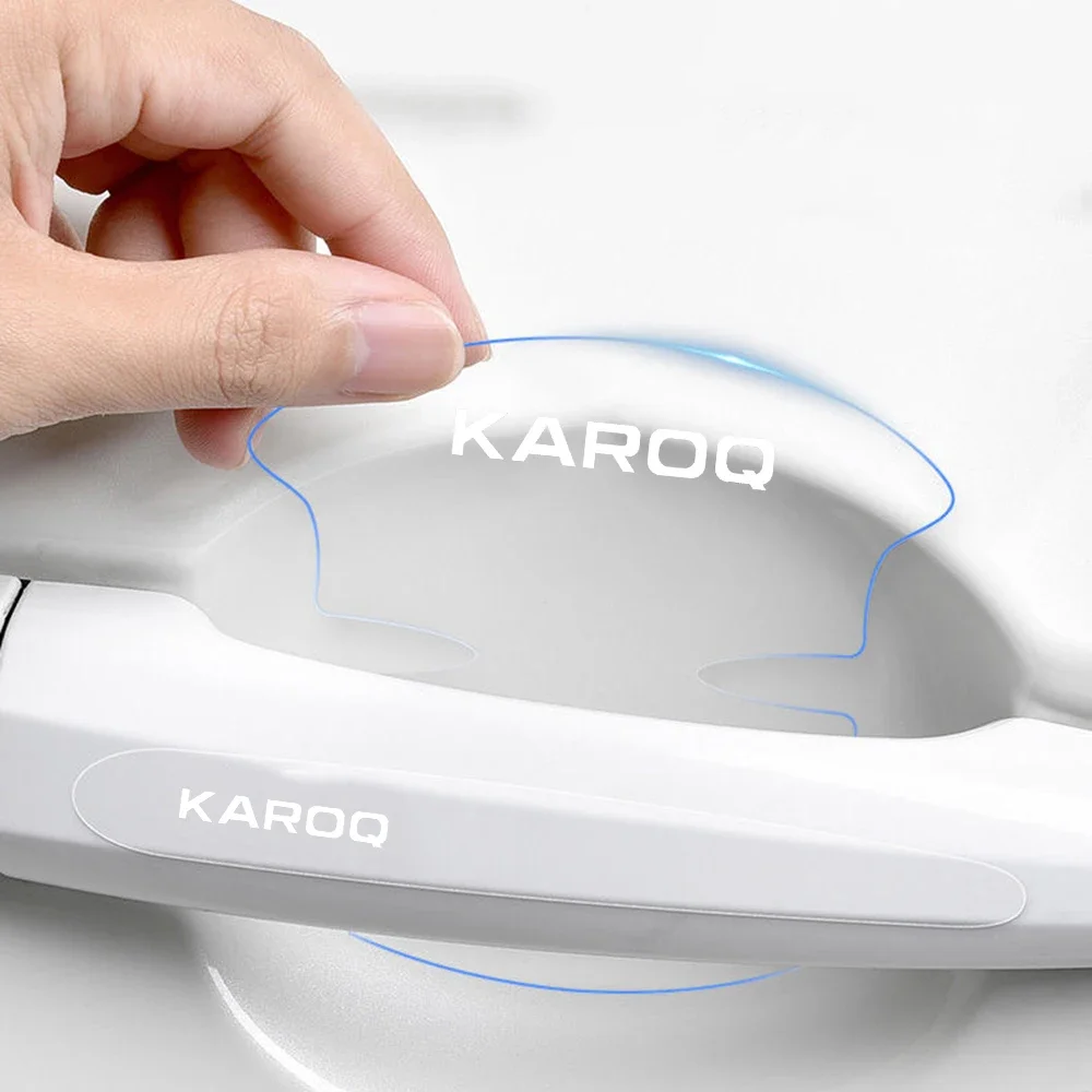 8pcs Car Door Bowl Anti-scratch Sticker Clear Door Bowl Handle Protection Sticker For Skoda Karoq Car Styling accessories