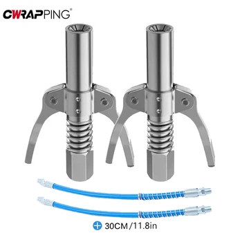 Grease Gun Coupler 10000 PSI NPTI/8 Oil Pump Lubricant Tools 2PCS Car Syringe Tip Grease Nozzle Repair Tools for Car Accessories