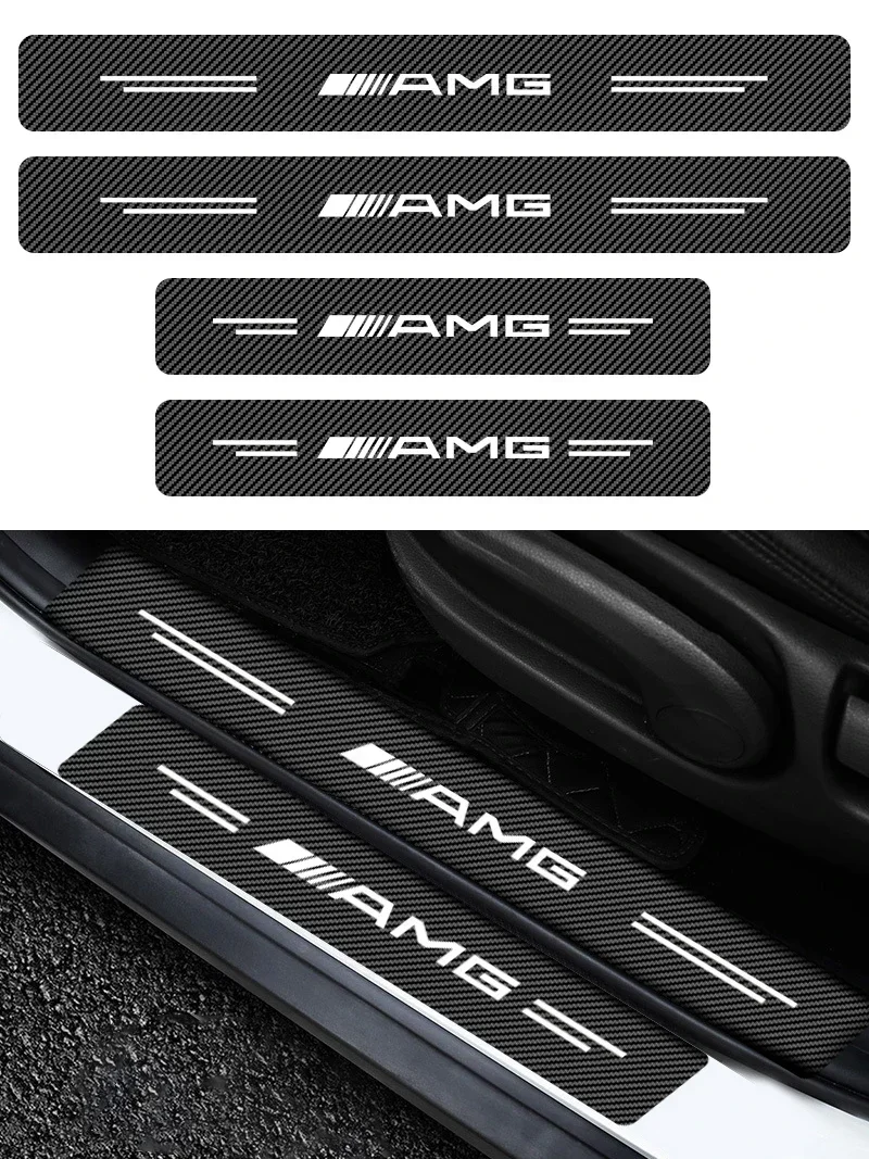 ألياف الكربون سيارة ملصق الجذع واقية قطاع المضادة للخدش مائي لمرسيدس بنز AMG W204 W203 W212 W211 W124 W210 GLC GLE E
