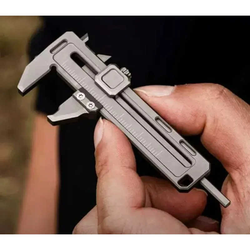 Titanium alloy mini vernier caliper new edc multi-functional combination tool movable wrench bottle opener window breaker