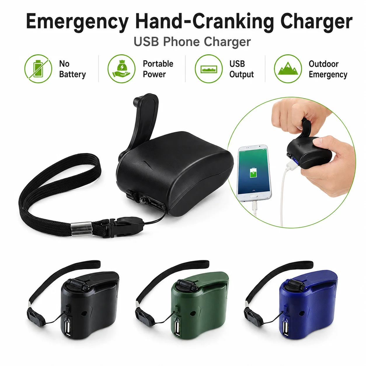 Outdoor Usb Power Outlet - Emergency Hand Cranking USB Charger Portable