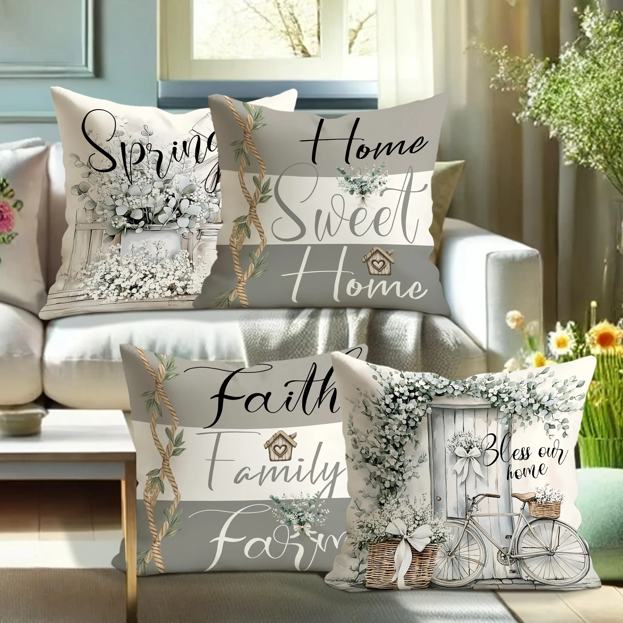 1pcs Rusty Farmhouse-Style Inspirational Pillow Cover, living room sofa and chair cushion cover, home bedroom room decoration