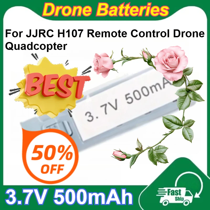 

For JJRC H107 Remote Control Drone Quadcopter 3.7V 500mAh Capacity Rechargeable Lithium Polymer Batteries