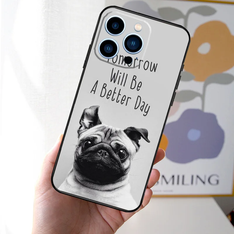 CUTE PUPPY PUG DOG MOPS Case For iPhone 16 15 14 13 12 11 Pro Max Mini Cover X XR XS 8 7 14 16 15 Plus Accessories