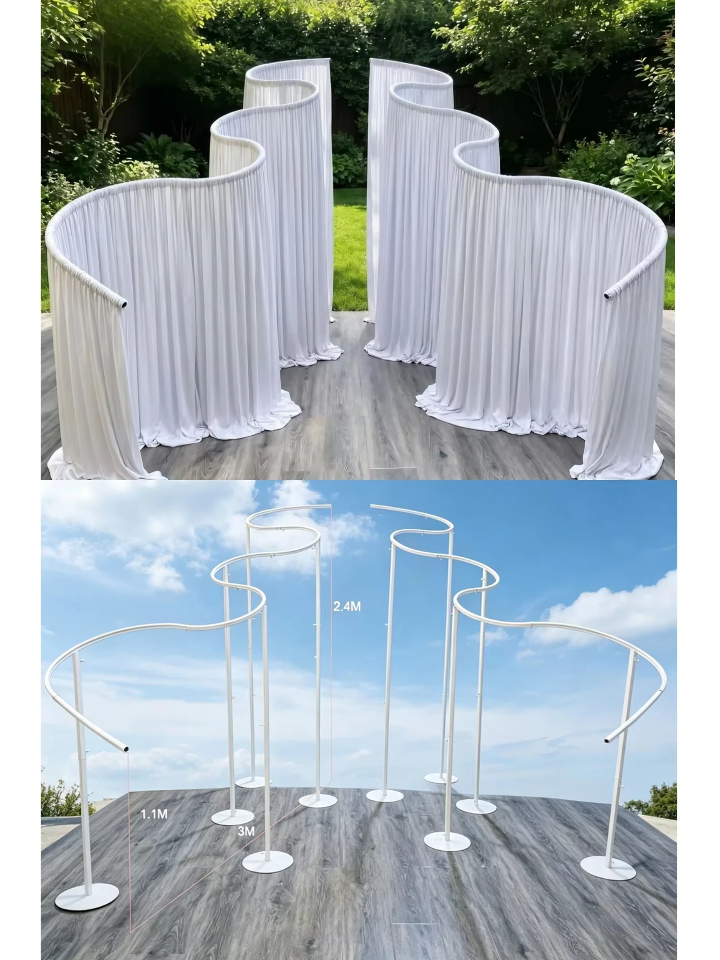 Neuer Bestseller: Outdoor-Hochzeitsbogen mit Drapierung, Luxuriöser Bühnenhintergrund im Waldthema, Party-Dekorationsstück, Verschiedene Stile Verfügbar – Detail 3