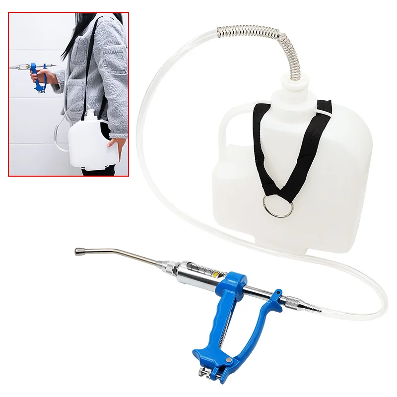 10ml-50ml Veterinary Drencher Gun, Continuous Animal Medicine Feeder with Bottle for Livestock
