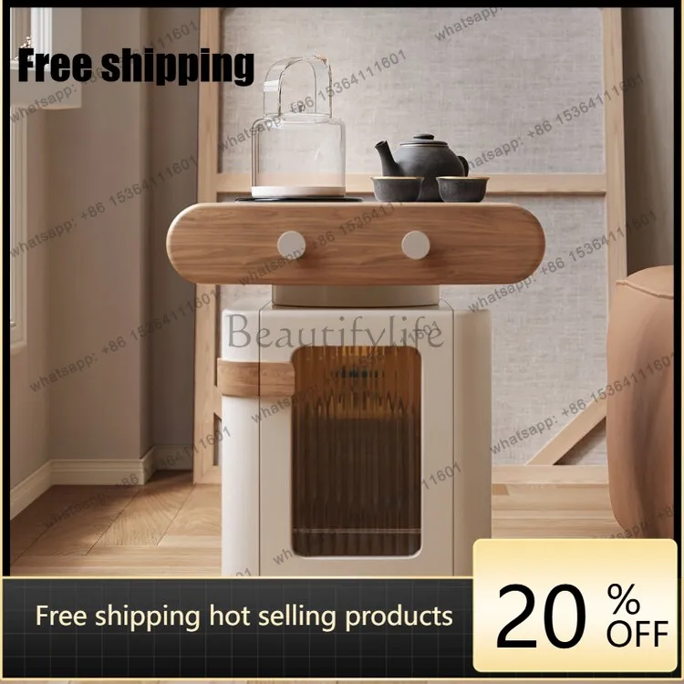 Designer removable integrated tea table with kettle, living room cream wind cute tea table