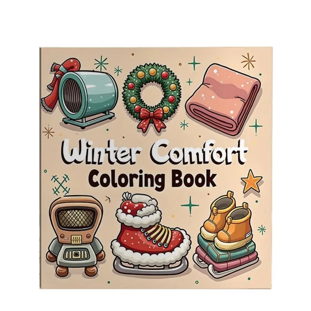 

High Quality 22 Pages Cartoon Winter Coloring Book Relaxation Funny Doodles Book Educational Parent-child Interactive Toy Kids