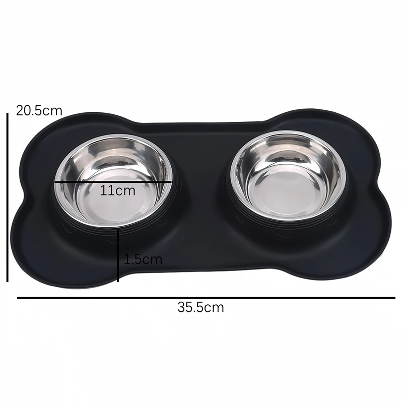 Pet Dog Bowl Puppy Cat Feeding Stainless Steel Dish Pet Drinking Bowl Food Placement Dog Accessories Anti-overflow Tableware