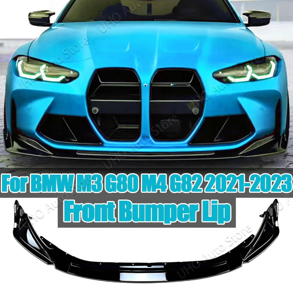 

For BMW M3 G80 M4 G82 2021 2022 2023+ Splitter Diffuser Cover Guard ABS Gloss Black Trim Body Kits Car Front Bumper Lip Spoiler