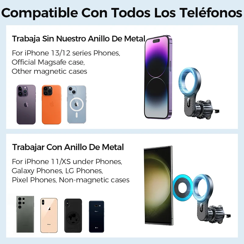 Soporte magnético para coche Joyroom, universal, para ventilación, compatible con iPhone, Samsung, LG, Google Pixel, etc. 6
