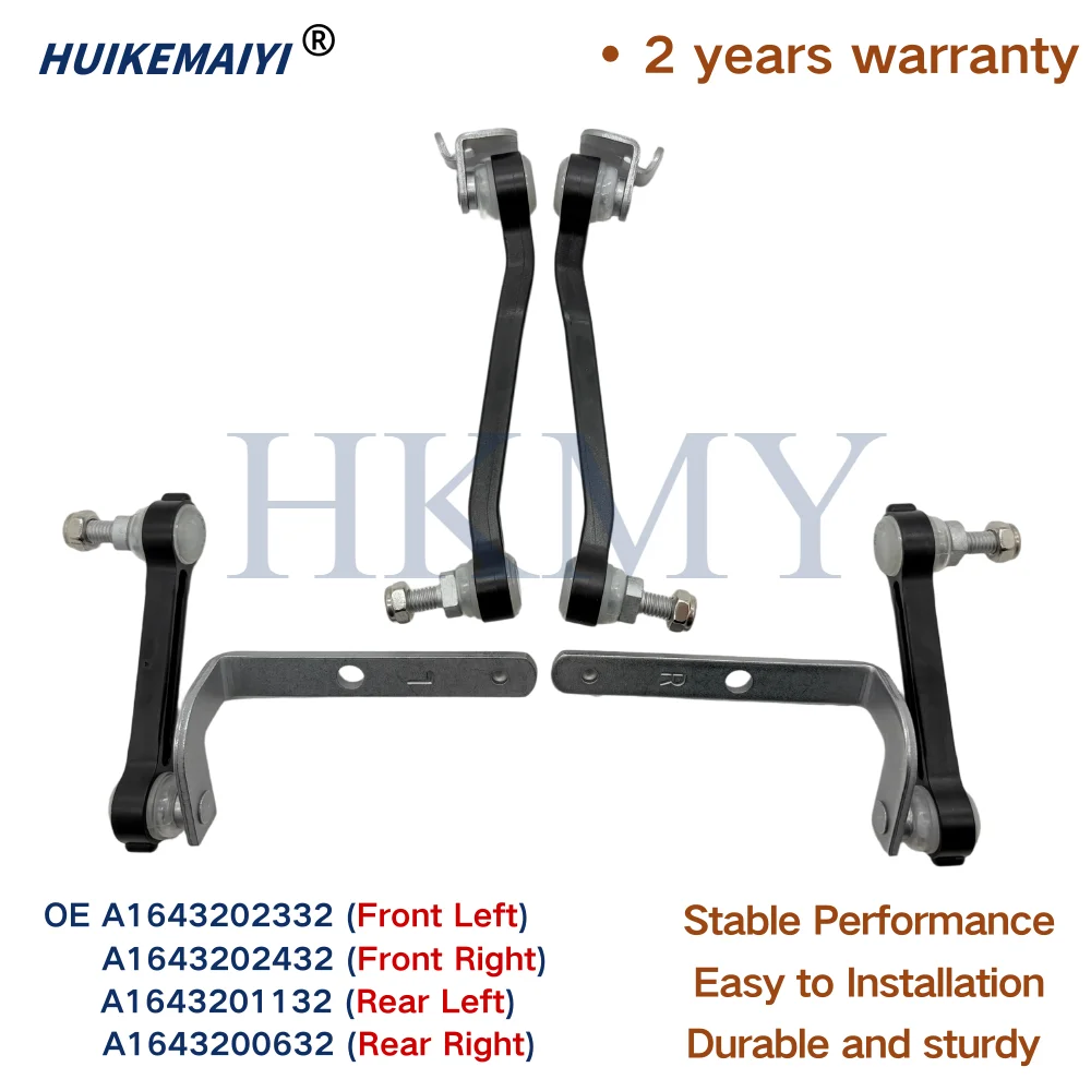 

HEADLIGHT LEVEL SENSOR Front Left&Right and Rear Left&Right LINKAGE For Mercedes A1643202332 A1643202432 A1643201132 A164320063