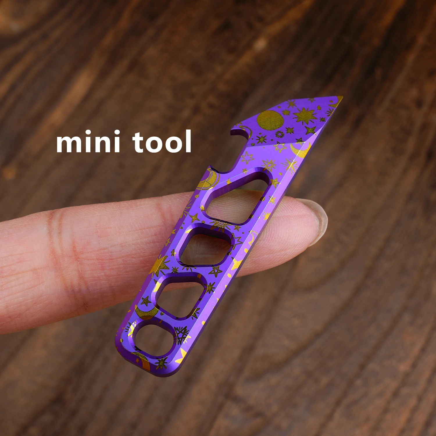 Purple Titanium Alloy Lever Multifunction Keychain Pendant Bottle Opener EDC Portable Unpacking Device Camping Equipment