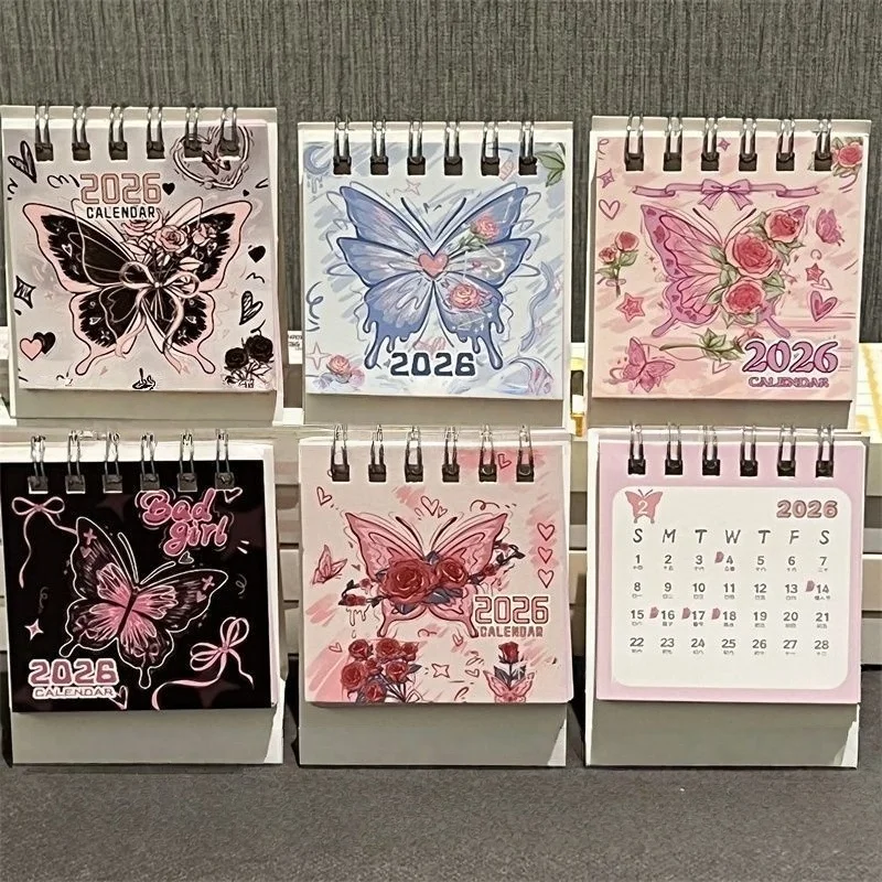 Table Planner Mini Desktop Scheduler Paper Desk Calendar Thick Paper Spiral Bound Calendar For Daily Planning Student Home