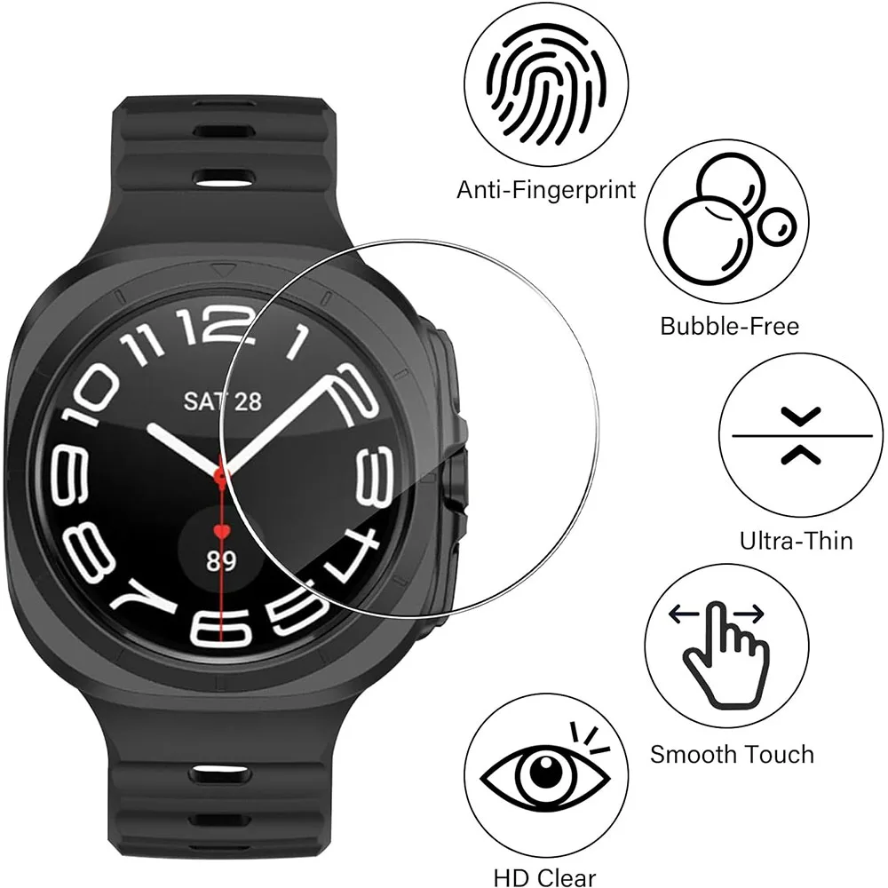 3PCS Screen Protector Tempered Glass For Samsung Galaxy Watch Ultra 47mm Protective Film Anti-Scratch Clear HD 2.5D 9H Premium