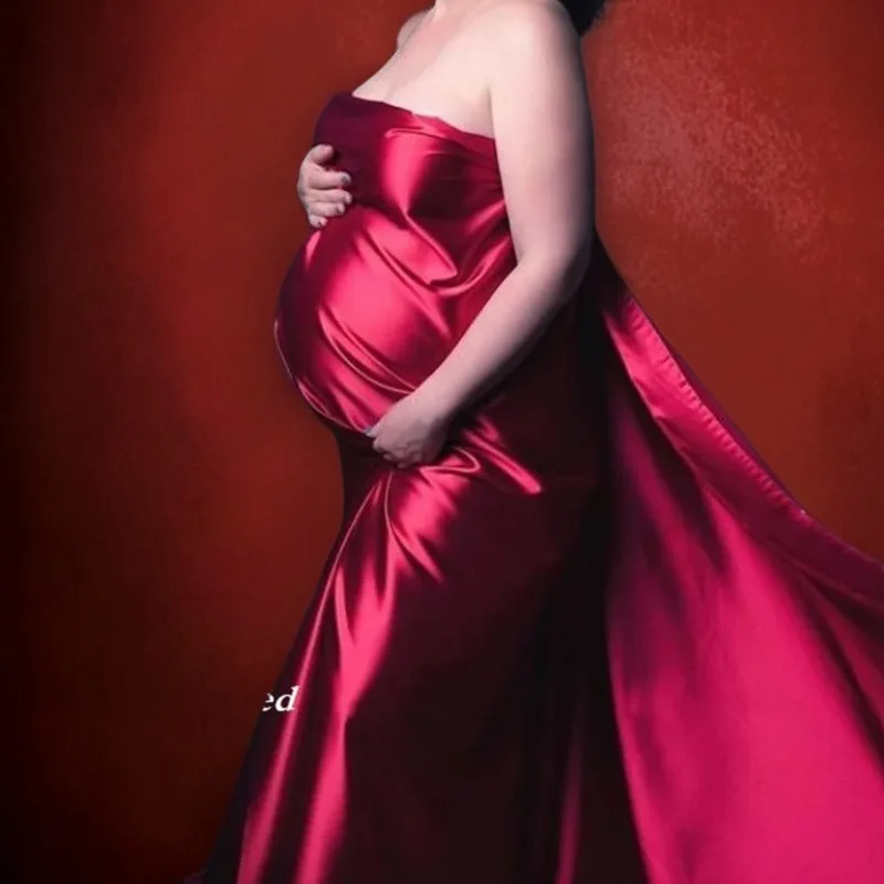 

3/6yard Maternity Silky Satin Fabric Posing Pregnancy Shiny Glossy Wrap Tossing Gown Pregnant Woman Wedding Photography Photo
