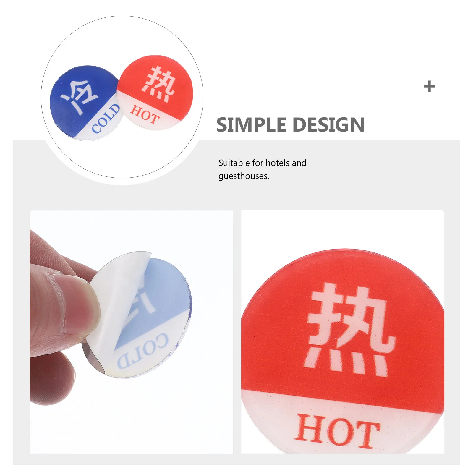 Hot Cold Water Labels Acrylic Faucet Bathroom Sink Shower Hotel Stickers Durability Reliable Simple Design Traffic Safety