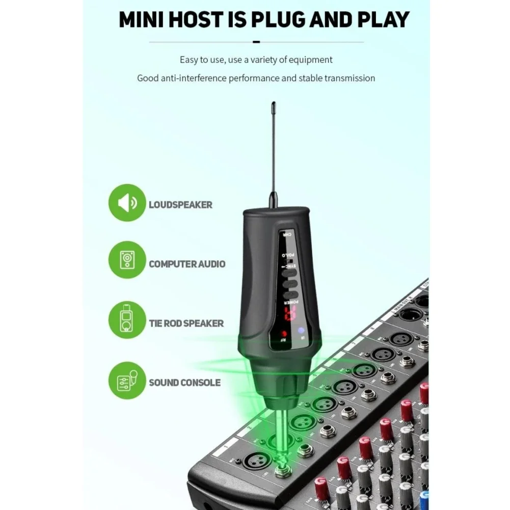 Professional UHF Wireless Microphone Receiver And Transmitter System For Flute Piccolo Condenser Microphone With Clear Sound