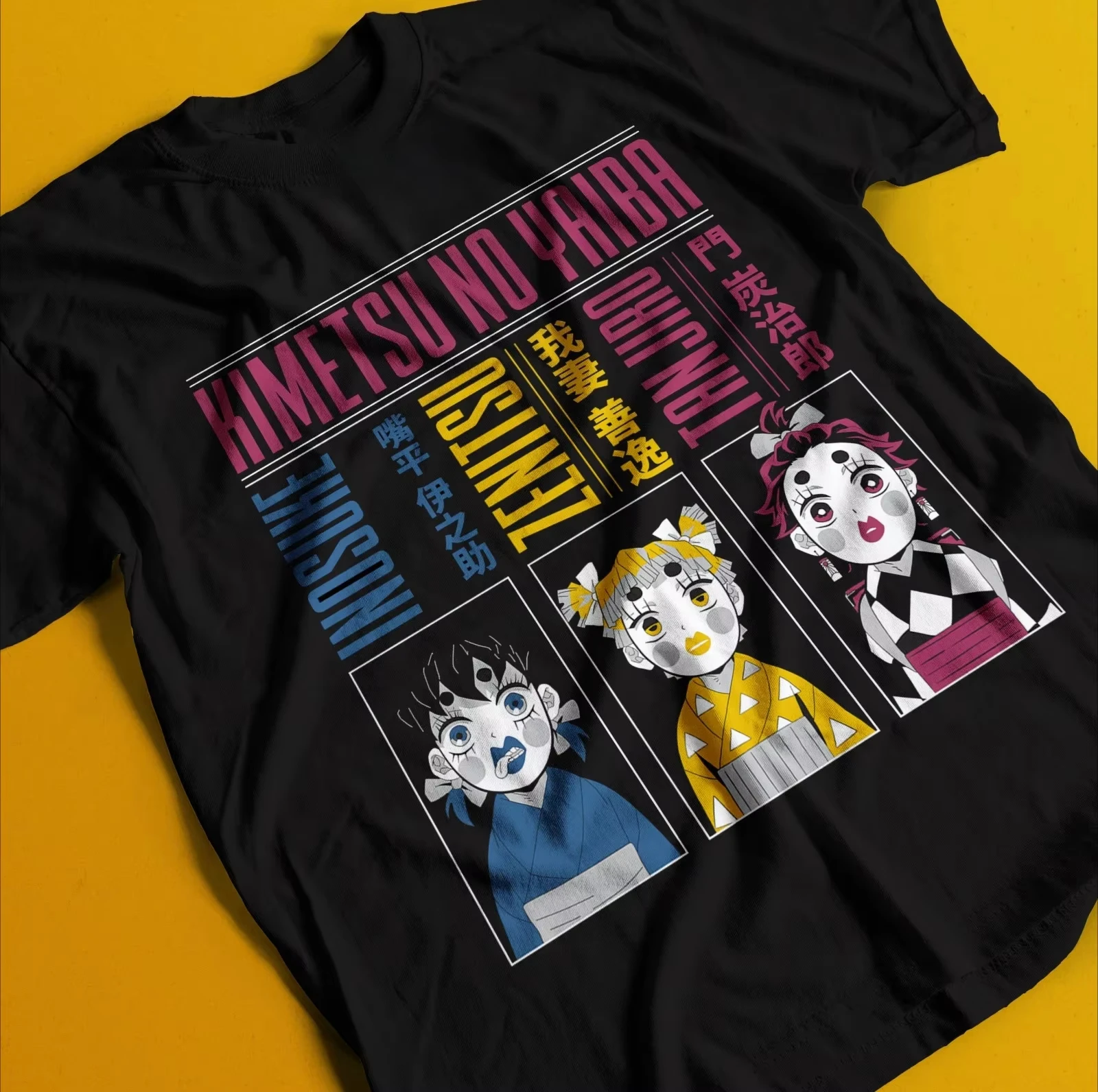 Demon Slayer Anime Tanjiro Zenitsu Inosuke Printed T-shirt Men's and Women's T-shirt Men's Top Sports T-shirt Men's T-shirt Tee