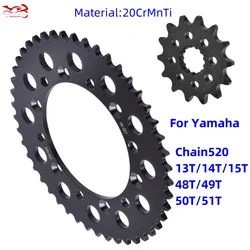 520-13/14/48/49/50/51T Front Rear Sprocket for Yamaha WR 250 400 450 YZ 250 400 426 450 WR250 WR400 WR450 YZ250 YZ400 YZ450 F
