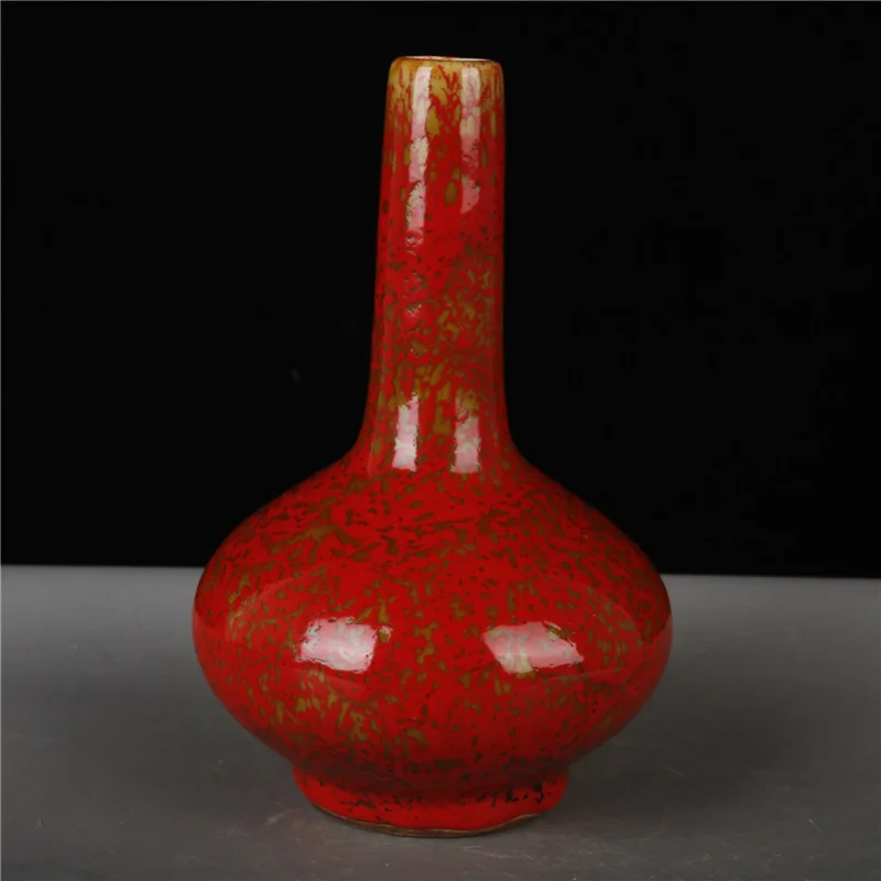 

Yongzheng Langhong Glaze Beauty Drunk Flat Belly Bottle Антикварная антикварная ваза Старые товары Старые предметы Коллекционная имитация Антикварный P