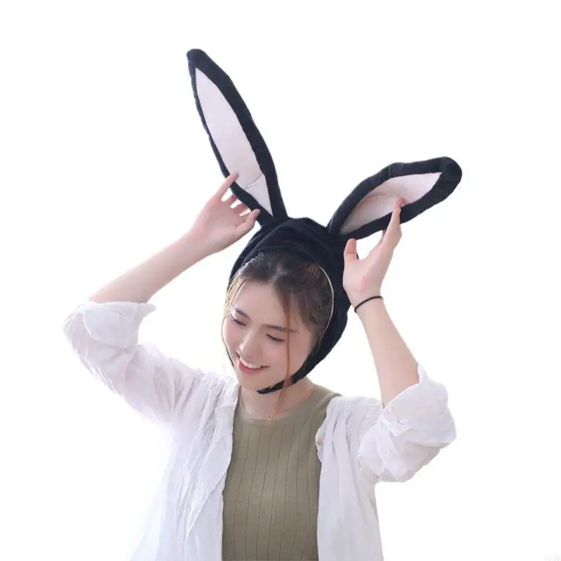 일본어 귀여운 플러시 재미있는 동부 토끼 귀 캡 마스크 성인 아이 할로윈 파티
