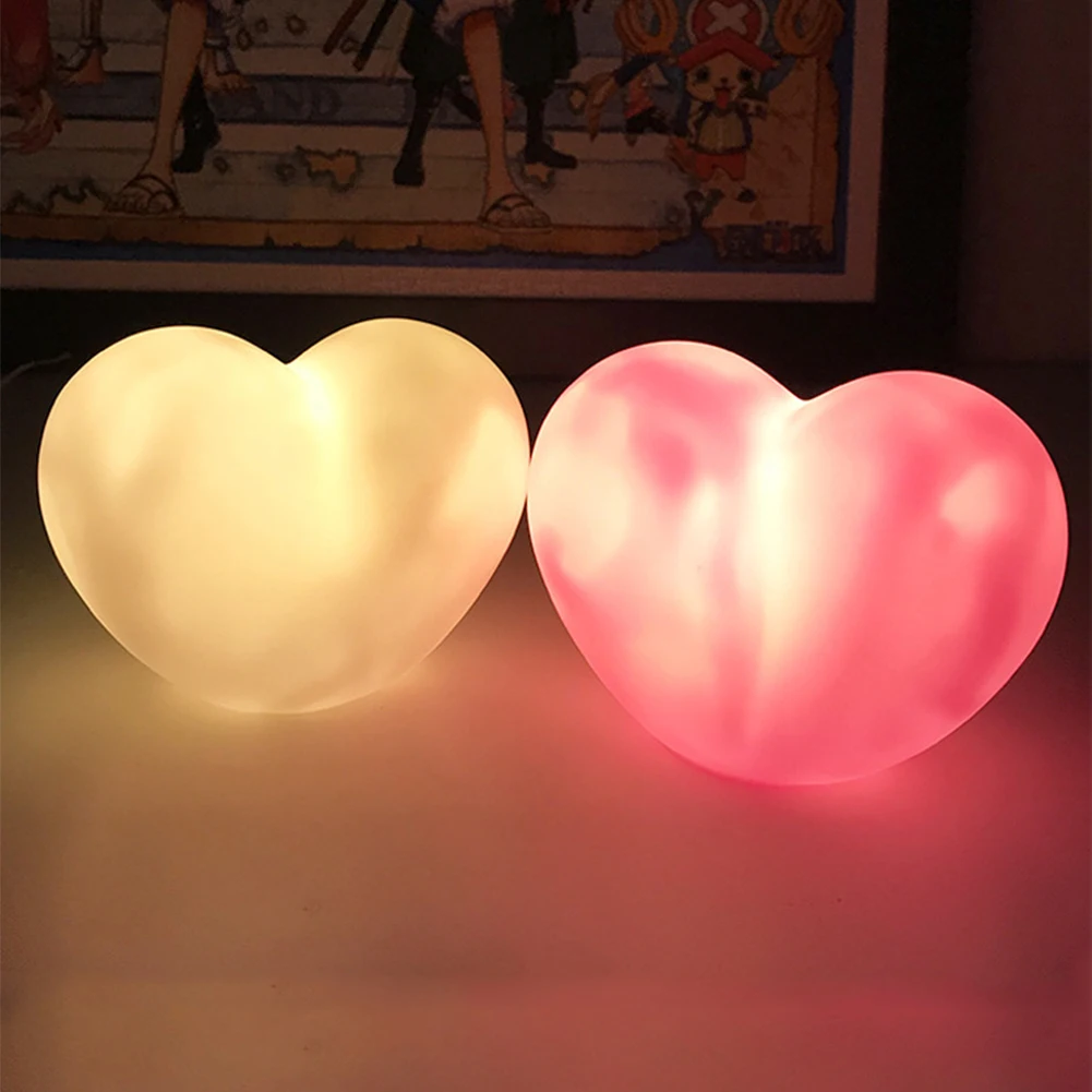 Lámpara de luz nocturna 3D con forma de corazón de amor romántico, adorno rojo y rosa para boda, cumpleaños, Navidad, ambiente para el hogar, decoración de luz, regalo para amantes