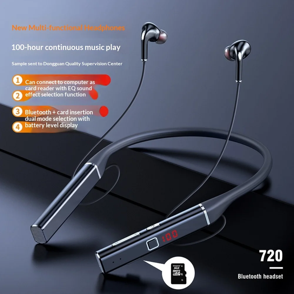 Bluetooth Neck Hanging Earphones High Appearance Value New Model HiFi Sound Noise Cancellation for Sports Fitness Music Running