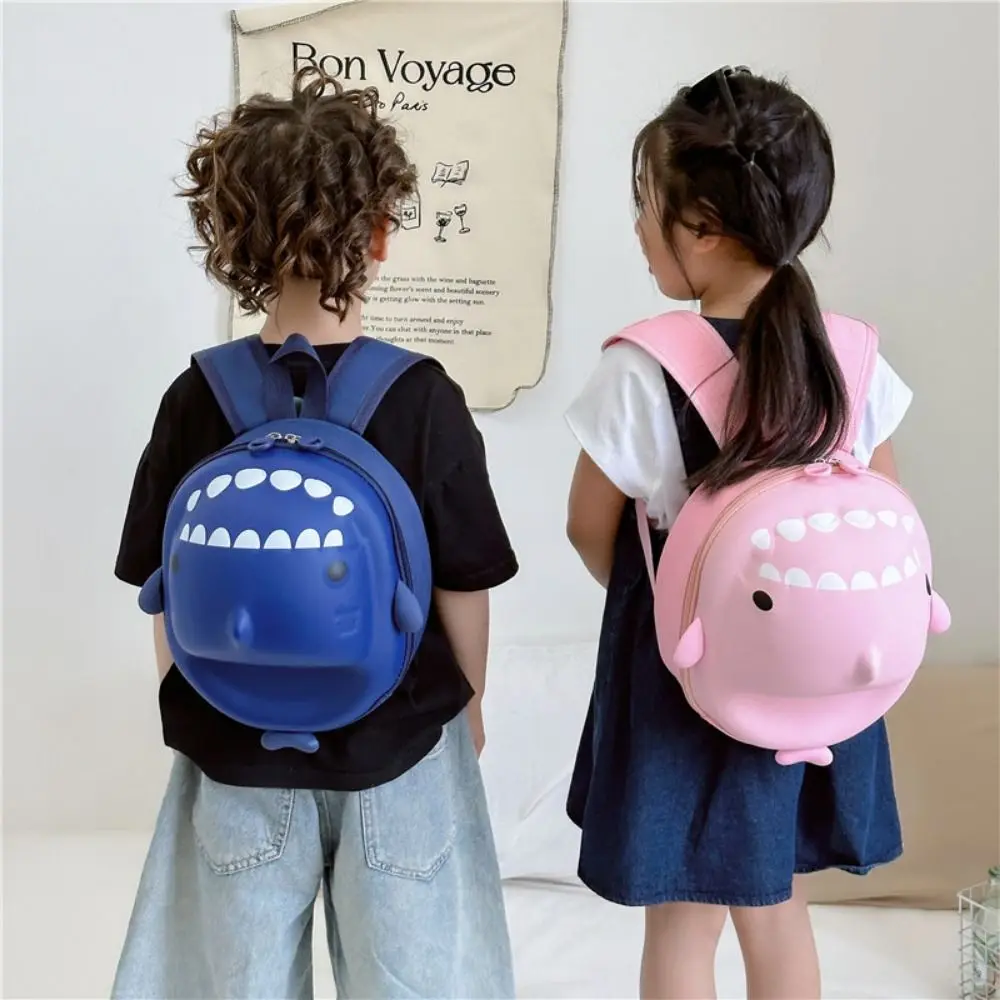 Durable Cute Toddler Backpack 3D Shark Shaped Eggshell Bag Waterproof Adjustable Shark Backpack Teenagers